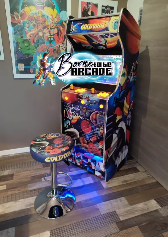 Bornes d’arcade avec tabourets personnalisés - Goldorak